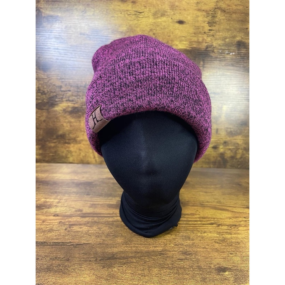 Rayli Unisex Mens Womans Pink Beanie Soft Sherpa Fur Lined Winter Hat One Size